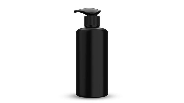 Spray fles mockup pomp type voor insert merk label, voor medische huidverzorging make-up cosmetische product, vooraanzicht en float view 3D rendering - Foto, afbeelding