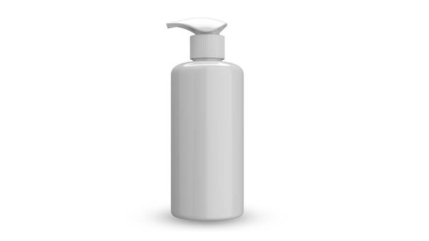 Tipo de bomba de maqueta de botella de aerosol para la etiqueta de la marca de inserción, para productos cosméticos de maquillaje médico para el cuidado de la piel, vista frontal y visualización flotante - Foto, imagen