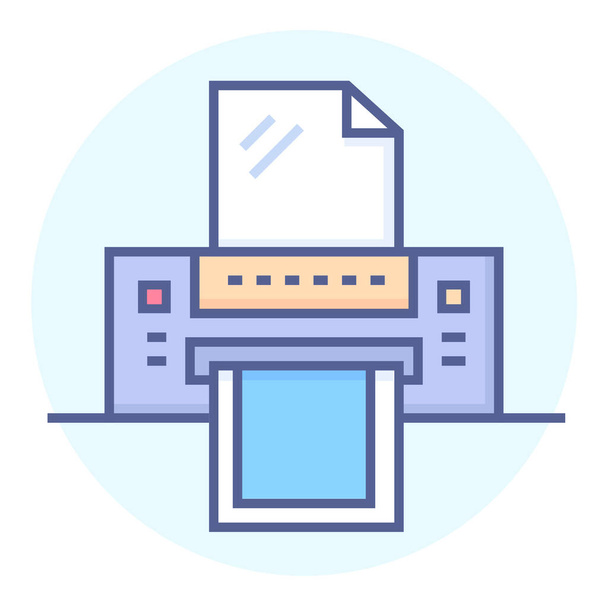 mfu kantoorapparatuur print uit icoon in Gevulde omtrek stijl - Vector, afbeelding
