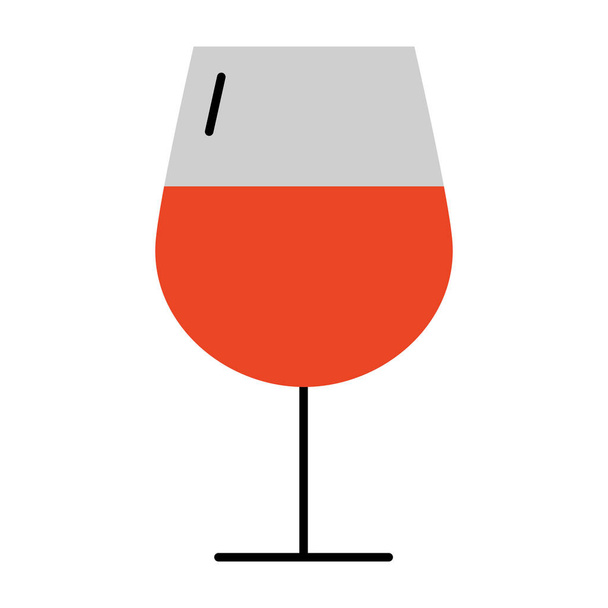 szklankę kieliszka ikony wina w stylu Flat - Wektor, obraz