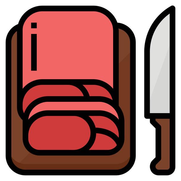 иконка говядины постное мясо в стиле заполненного контура - Вектор,изображение