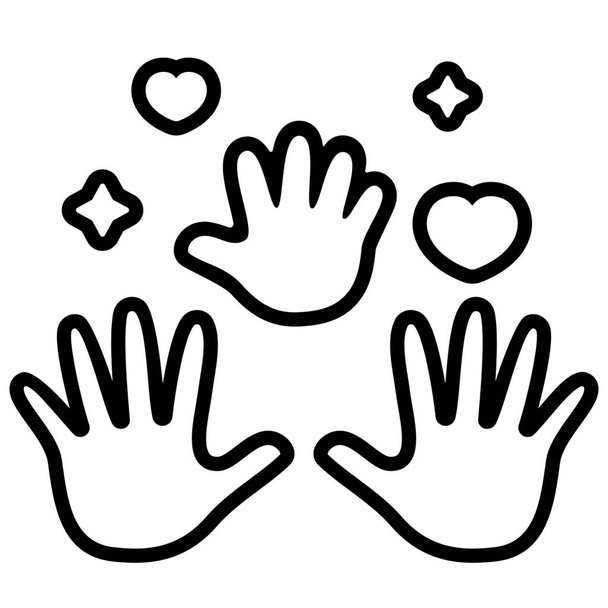 ikona ruce rodiny handprint - Vektor, obrázek