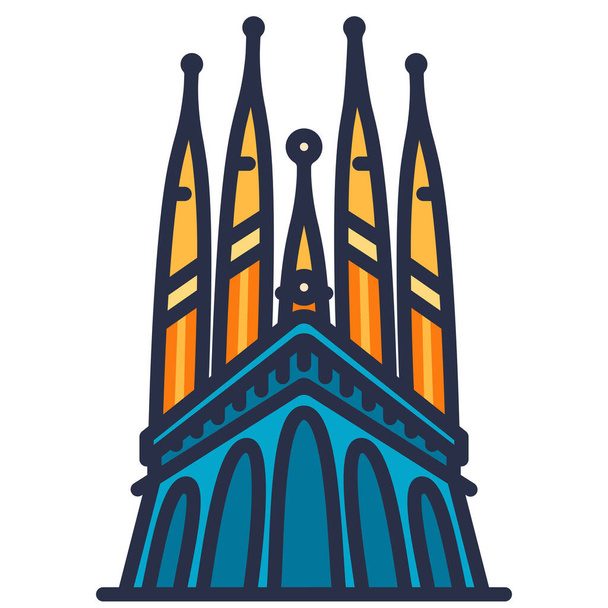 catholic spain church icon - Vector, Image
