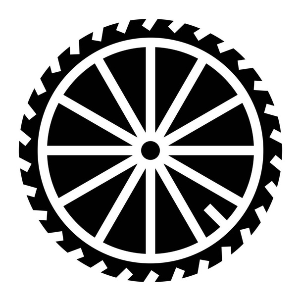 ποδήλατο ποδήλατο μέρος εικονίδιο σε στερεό στυλ - Διάνυσμα, εικόνα
