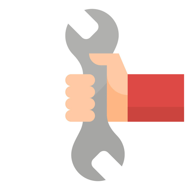spanner tool wrench icon in Flat style - Vector, Image
