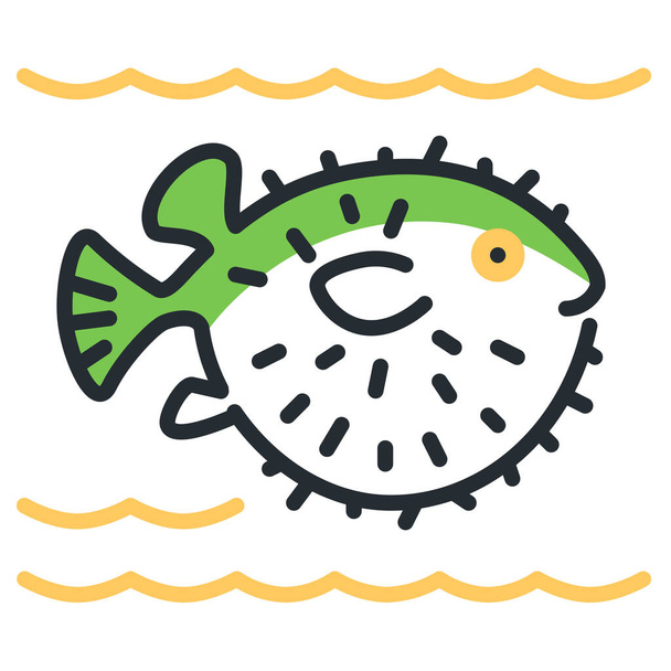 иконка морской рыбы в категории Животные - Вектор,изображение
