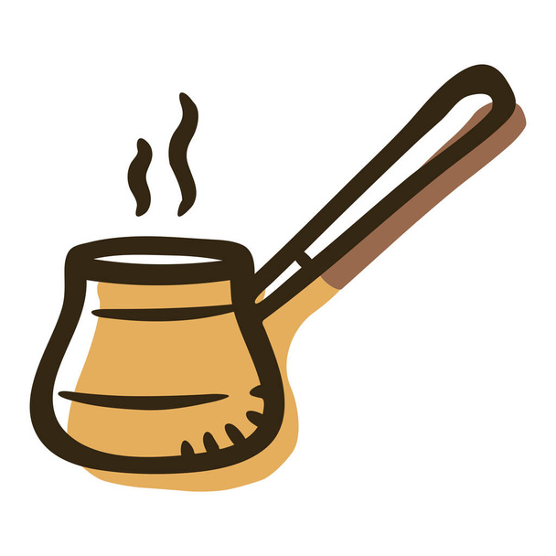café cafetière pot icône dans le style contour rempli - Vecteur, image