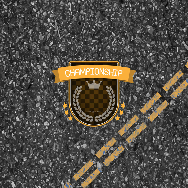 Racing stamp asphalt background in it of vector - Vector, Image