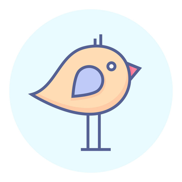 icône de poulet bébé oiseau dans le style contour rempli - Vecteur, image