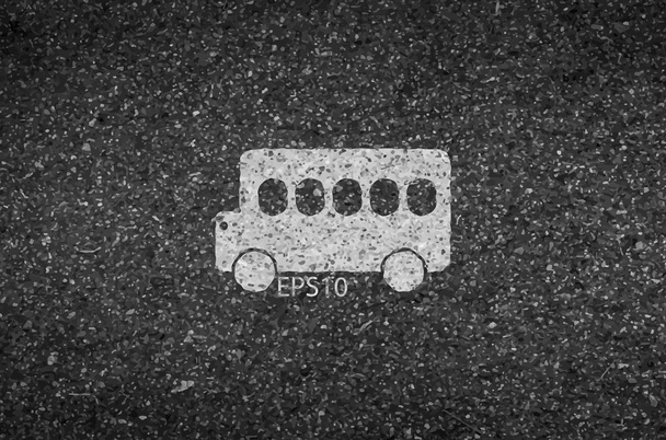 Автобусна дорога і асфальтована фонова текстура з деякими дрібними зернами
 - Вектор, зображення