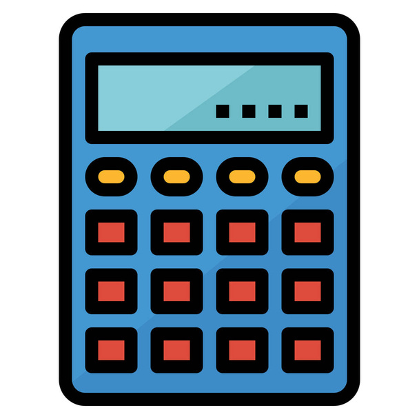 calculando el ícono de matemáticas de la calculadora en estilo de contorno lleno - Vector, Imagen