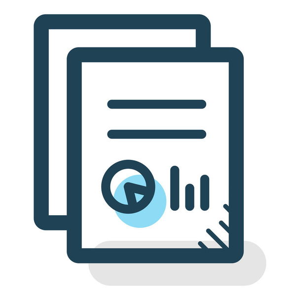 business data research document icon in Filled outline style - Vector, Image