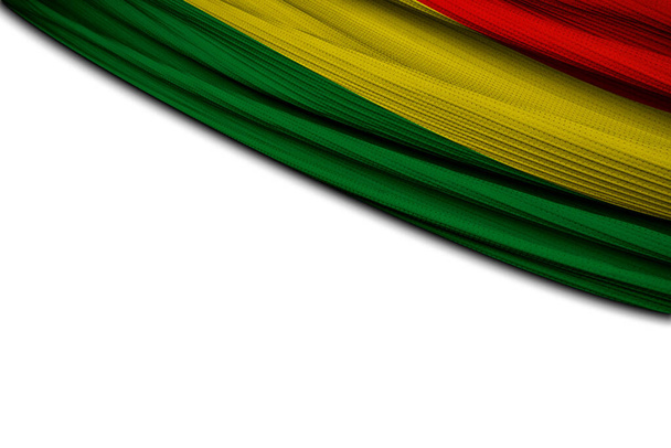Zasłona flagi Boliwii na białym tle  - Zdjęcie, obraz