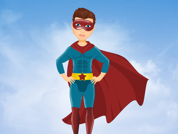 illustration of man with superhero costume - Foto, imagen