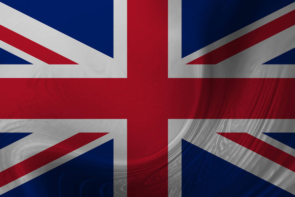 Vlag van het Verenigd Koninkrijk op wuivend weefsel - Foto, afbeelding