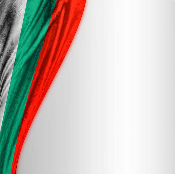 Bandeira búlgara em fundo gradiente cinza - Foto, Imagem