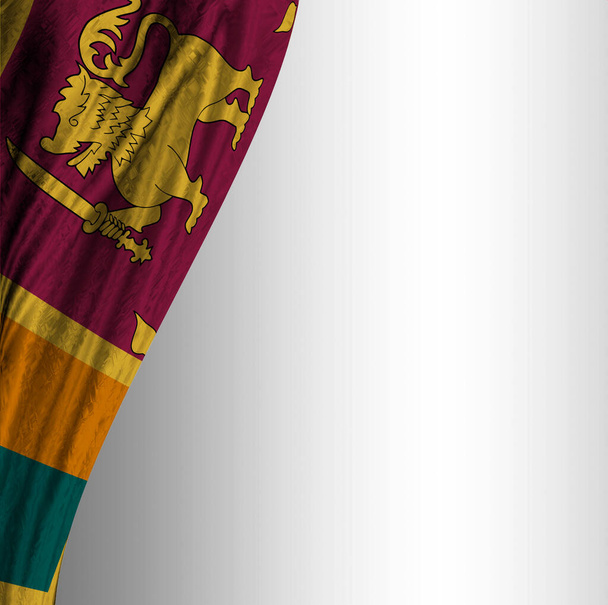 Vlajka srílanského závěsu s šedým pozadím - Fotografie, Obrázek