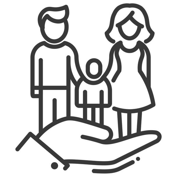 іконка дитячого сімейного страхування в стилі контур
 - Вектор, зображення