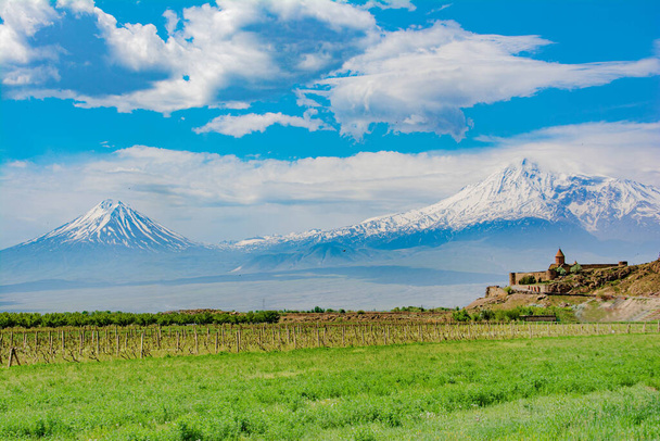 Templo Apostólico Armênio Khor Virap e Monte Ararat - Foto, Imagem