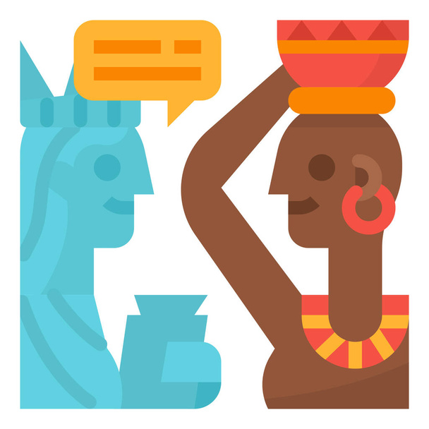 culturas idiomas internacionales icono en estilo plano - Vector, Imagen