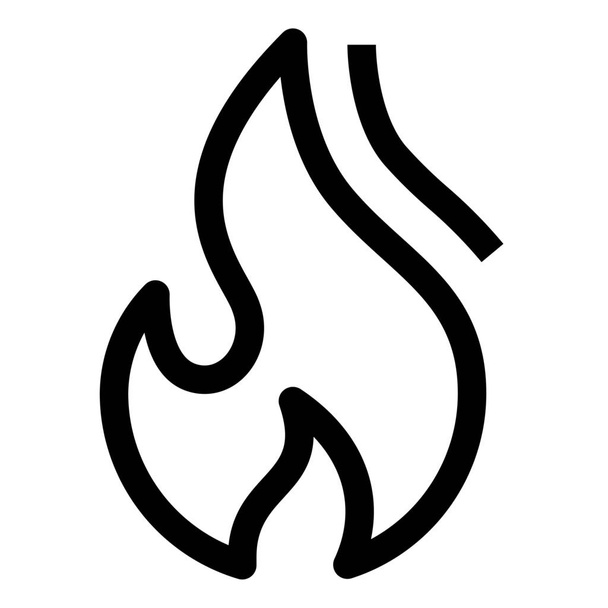 Feuerflamme leicht entflammbare Ikone im Umrissstil - Vektor, Bild