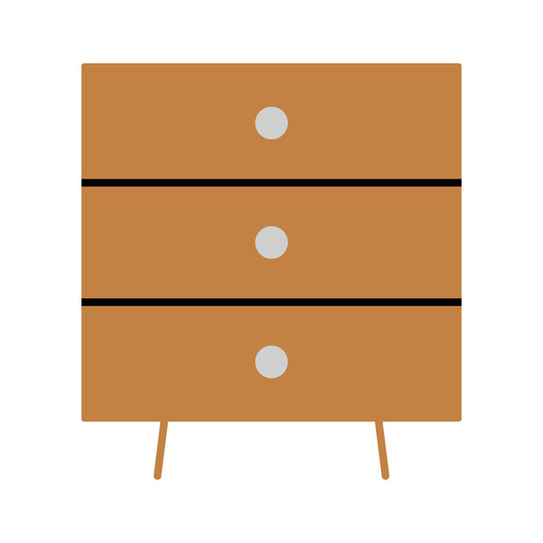 hálószoba szekrény bútor ikon lapos stílusban - Vektor, kép
