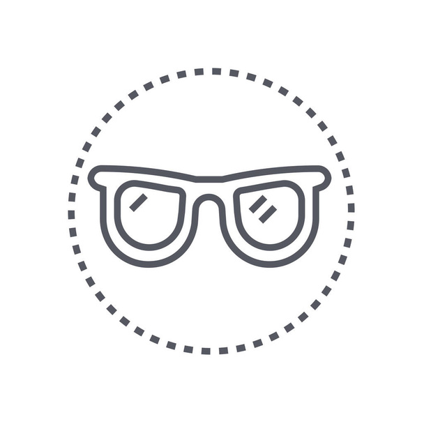 szemüveglencse optika ikon körvonalazott stílusban - Vektor, kép