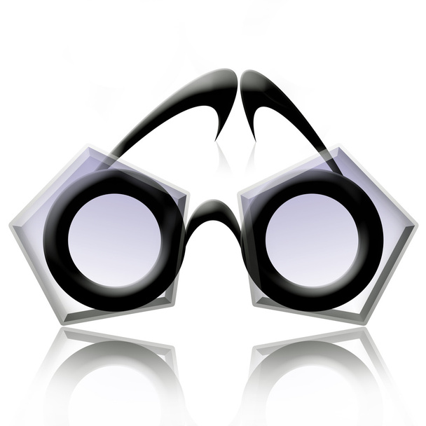 Gafas graduadas de pentágono unisuales elegantes fasibles sobre fondo blanco
 - Foto, Imagen