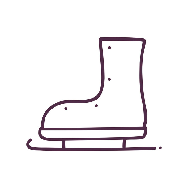 Kerstvakantie schaatsen icoon in Outline stijl - Vector, afbeelding