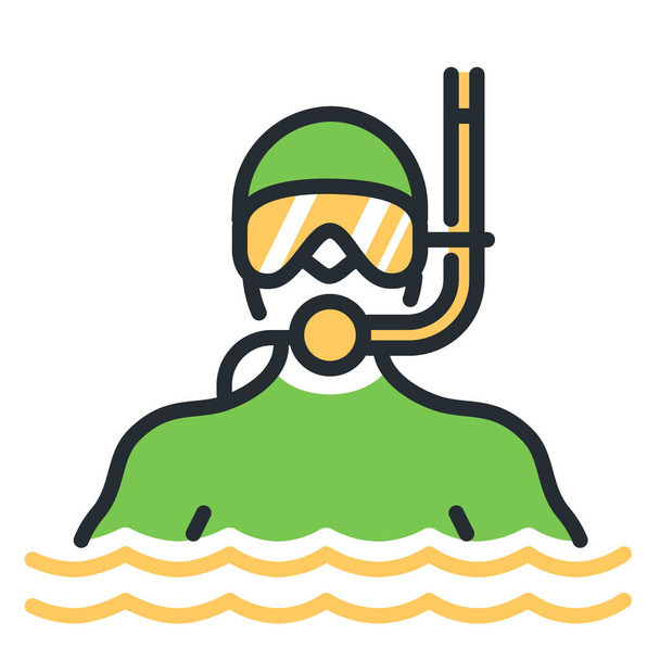 mergulhador ícone pessoa mergulho - Vetor, Imagem