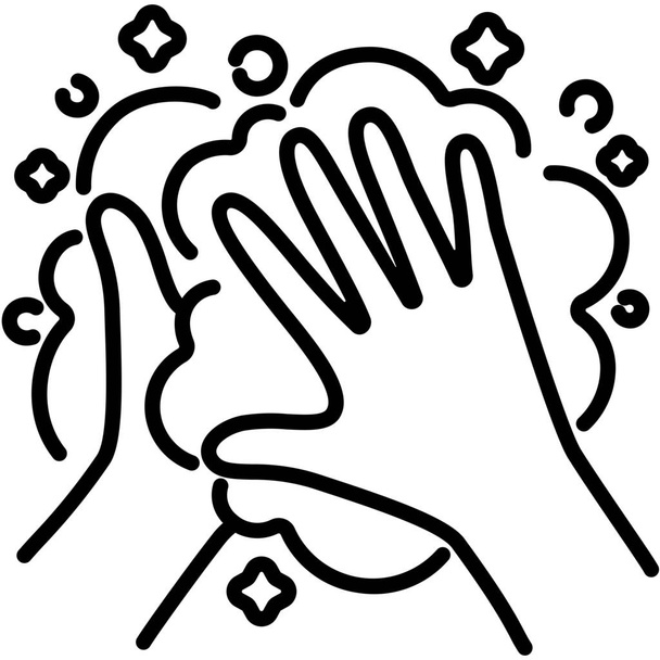 tiszta kéz higiénikus ikon körvonalazott stílusban - Vektor, kép