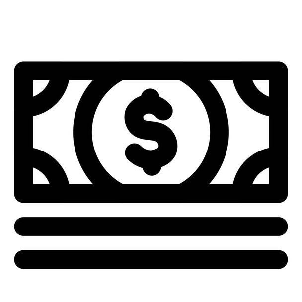 bank cash dollar icon in Outline style - Вектор, зображення