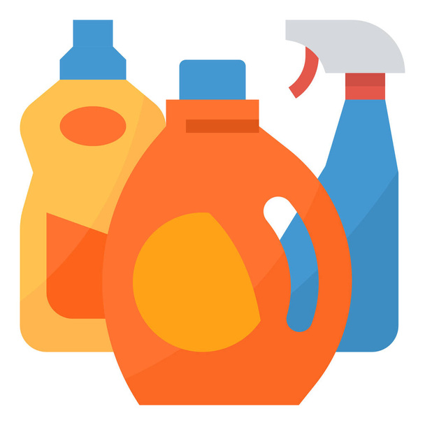 Waschmittel-Desinfektionsmittel-Ikone im Flachen Stil - Vektor, Bild