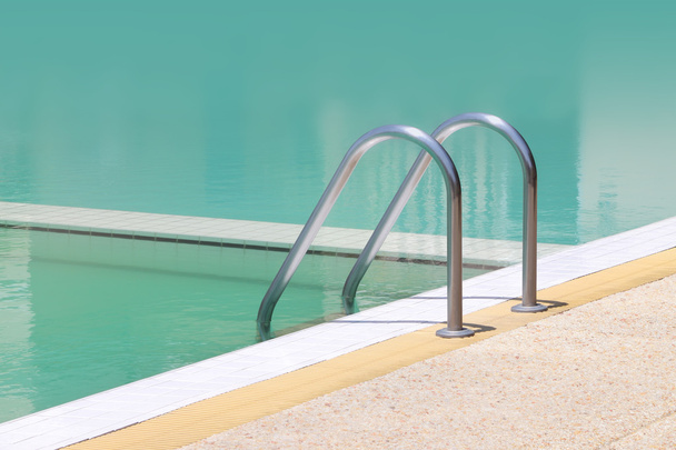 Left side stair bar arm of swimming pool. - Photo, Image