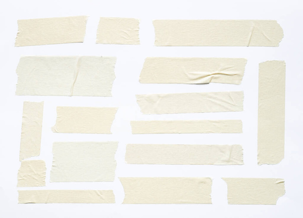 close up of adhesive tape wrinkle set on white background - Foto, Imagem