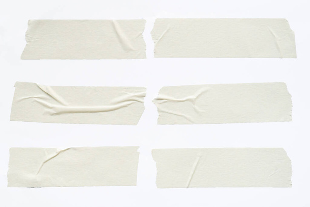 close up of adhesive tape wrinkle set on white background - Photo, Image