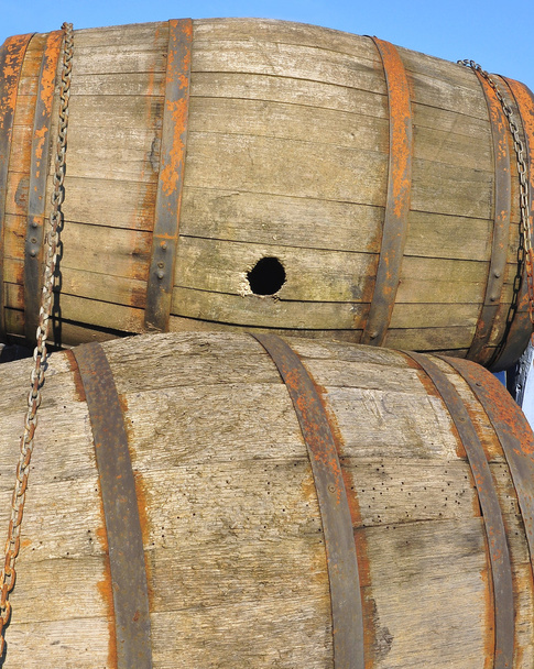 Old barrels with rust stacked on each other - Photo, Image