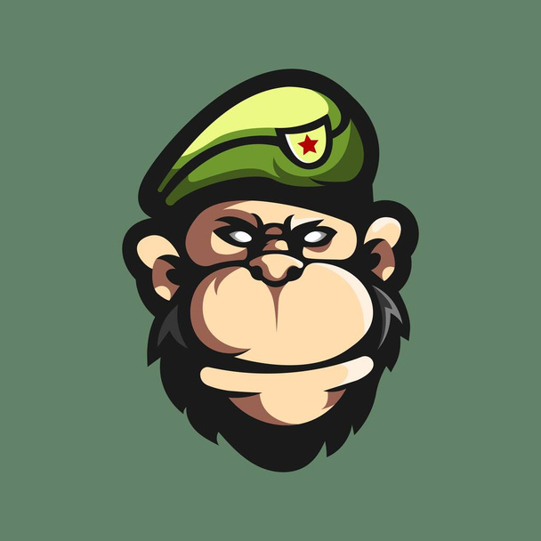 E-sports team logo template with monkey vector illustration - Vector, Image