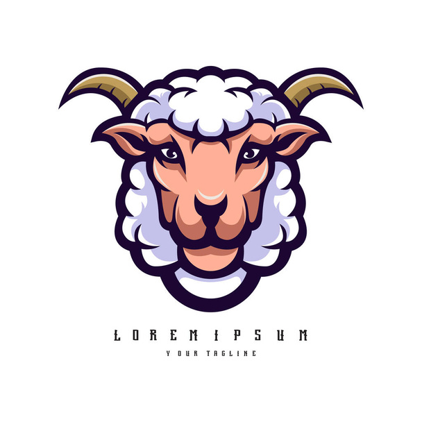 sheep head logo design illustration vector - Vector, Image