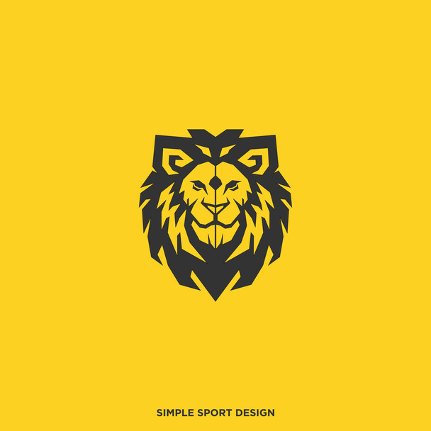 geometryczny wzór logo głowy lwa, idealny do projektowania logo sportowego - Wektor, obraz