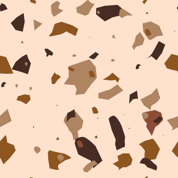 Terrazzo πάτωμα διάνυσμα αδιάλειπτη μοτίβο. Υφή κλασικού ιταλικού τύπου δαπέδου σε βενετσιάνικο στυλ αποτελούμενη από φυσική πέτρα, γρανίτη, χαλαζία, μάρμαρο, γυαλί και σκυρόδεμα - Διάνυσμα, εικόνα