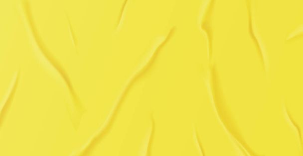 Реалистичная смятая желтая текстура фона, складки - векторная иллюстрация - Вектор,изображение