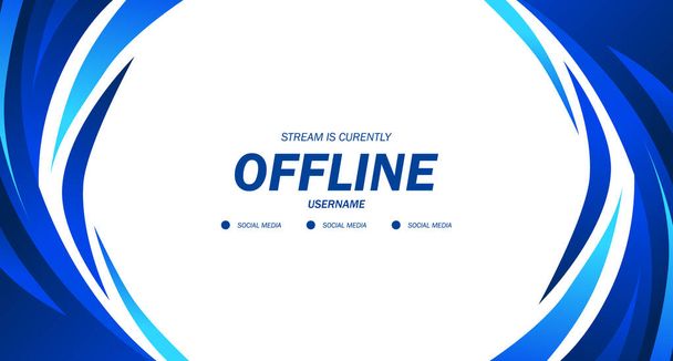 twitch offline for gaming or live streaming with fluid liquid blue background banner - Vector, Image