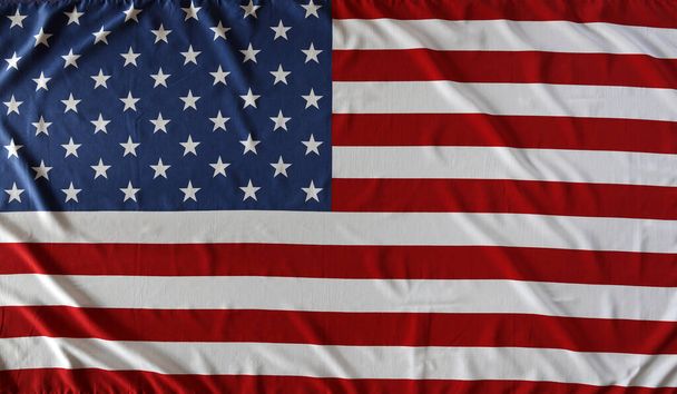 Lähikuva väreilevästä Yhdysvaltain lipusta - Valokuva, kuva