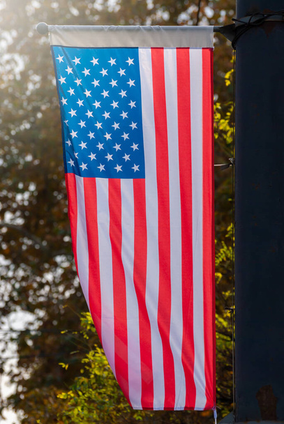 Αμερικανική σημαία για την Ημέρα Μνήμης, 4 Ιουλίου, Ημέρα Ανεξαρτησίας, Έννοια Εορτασμού. - Φωτογραφία, εικόνα