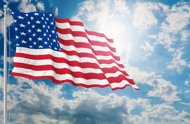 Amerikanische Flagge zum Gedenktag, 4. Juli, Unabhängigkeitstag, Feierkonzept. - Foto, Bild