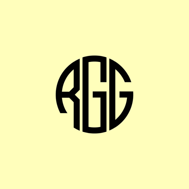 Kreatív kerek kezdőbetűk RGG logó. Alkalmas lesz arra, hogy melyik cég vagy márkanév indítsa el ezeket a kezdeti. - Vektor, kép