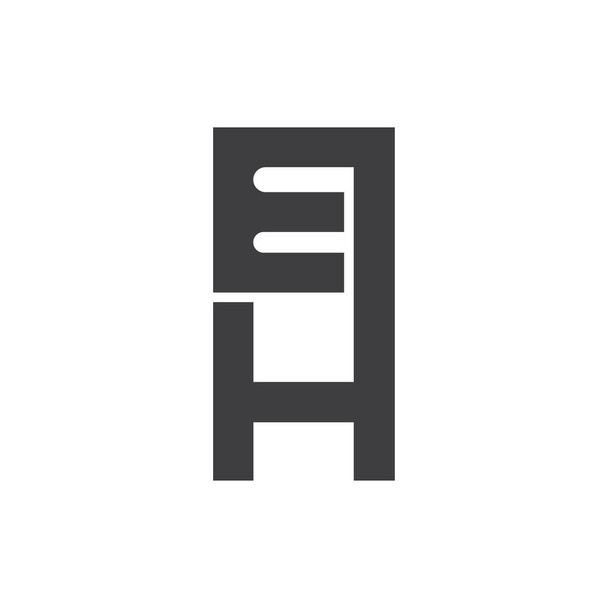 ABC betűk Kezdeti monogram logó HE, EH, E és H - Vektor, kép