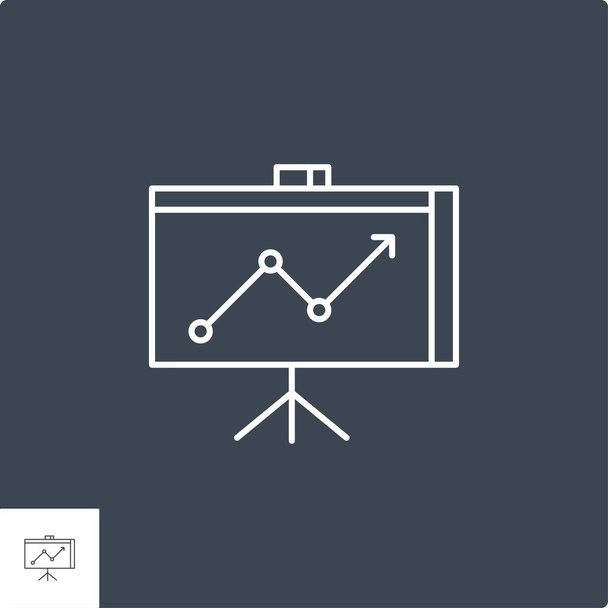 Presentation Related Vector Line Icon. Isolated on Black Background. Editable Stroke.d. - ベクター画像