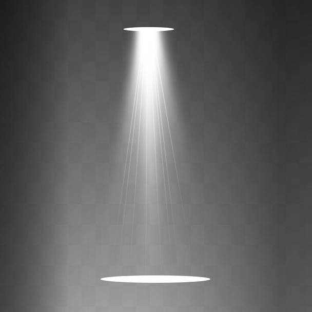 ベクトルスポットライト。光の効果グローは白色透過光の効果を単離した。概要特殊効果素子設計. - ベクター画像